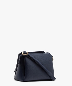 sac besace compact et multipoche avec breloque femme bleu sacs bandouliereE038001_2
