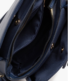 sac besace compact et multipoche avec breloque femme bleu sacs bandouliereE038001_3