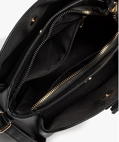 sac besace compact et multipoche avec breloque femme noir sacs bandouliereE038101_3