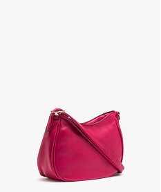 sac besace compact souple look rock femme rose sacs bandouliereE038801_2