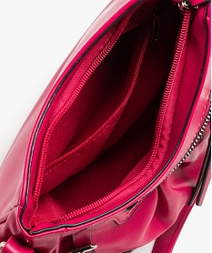 sac besace compact souple look rock femme rose sacs bandouliereE038801_3