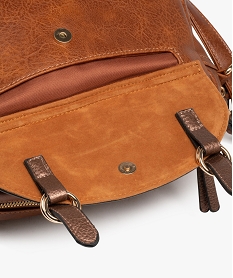 sac besace compact avec rabat irise et pompons femme orange sacs bandouliereE039301_3