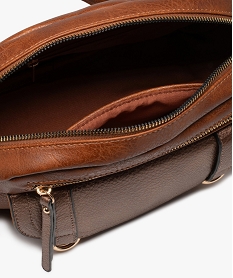 sac besace compact avec rabat irise et pompons femme orange sacs bandouliereE039301_4