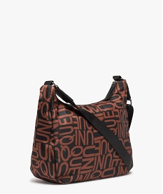 sac seau en toile imprimee femme noir sacs bandouliereE039601_2