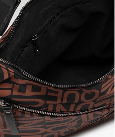 sac seau en toile imprimee femme noir sacs bandouliereE039601_3