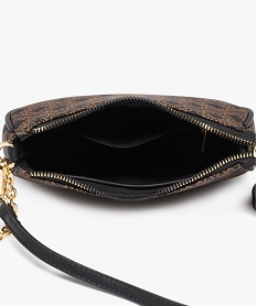 sac besace compact imprime avec bandouliere en chaine femme noir sacs bandouliereE041301_3