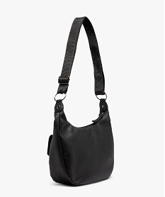sac femme en matiere grainee avec touches pailletees noir sacs bandouliereE041401_2