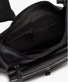 sac femme en matiere grainee avec touches pailletees noir sacs bandouliereE041401_3