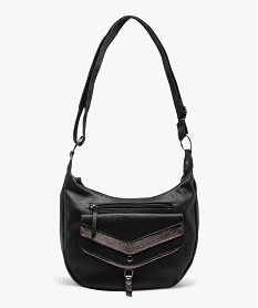 sac femme en matiere grainee avec touches pailletees noir standard sacs bandouliereE041401_4
