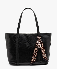 sac cabas pour ordinateur motif serpent avec foulard imprime femme noir standard cabas - grand volumeE041601_1