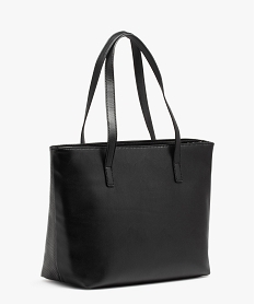 sac cabas pour ordinateur motif serpent avec foulard imprime femme noir sacs a mainE041601_2