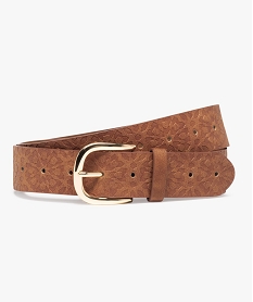 GEMO Ceinture à motifs en relief look bohème femme marron vif