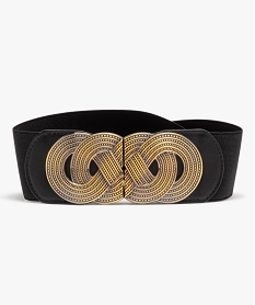 ceinture large elastique avec boucle fantaisie en metal femme noirE042901_3
