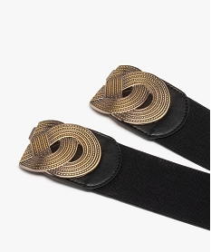 ceinture large elastique avec boucle fantaisie en metal femme noirE042901_4