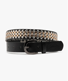 GEMO Ceinture à clous bicolores femme noir standard