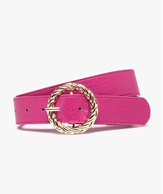 ceinture en matiere grainee avec boucle ronde femme rose standardE043701_1