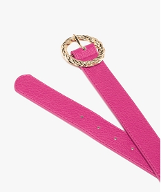 ceinture en matiere grainee avec boucle ronde femme rose standard autres accessoiresE043701_2