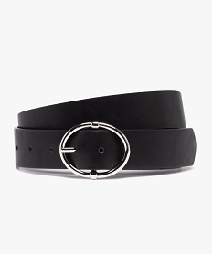 GEMO Ceinture large unie à boucle métallique ovale femme noir standard