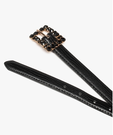 ceinture fine a boucle strass femme noirE044301_2