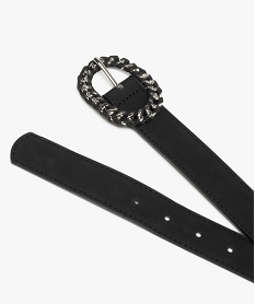ceinture mate a surpiqures et boucle tressee femme noirE044401_2