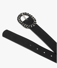 ceinture mate a surpiqures et boucle tressee femme noir standardE044401_2