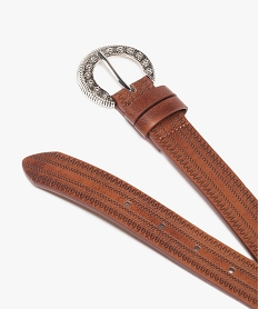 ceinture gravee a boucle fantaisie femme marron standard autres accessoiresE044501_2