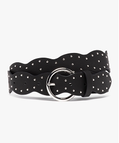 ceinture a forme originale et clous dores femme noirE044701_3