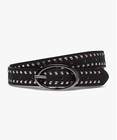 GEMO Ceinture femme tressée avec boucle métallique ovale noir standard