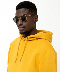 sweat a capuche interieur molletonne homme jaune sweatsE045201_2