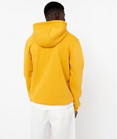 sweat a capuche interieur molletonne homme jaune sweatsE045201_3