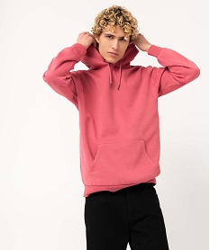 GEMO Sweat à capuche intérieur molletonné homme Rose