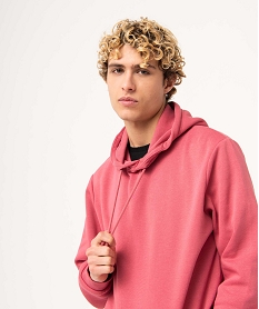 sweat a capuche interieur molletonne homme rose sweatsE045301_2