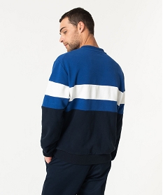 sweat en maille bouclette tricolore homme bleu sweatsE045501_3