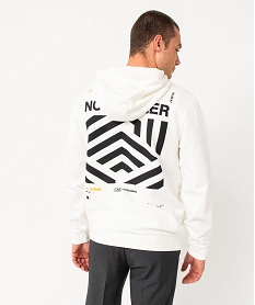 sweat en molleton doux avec capuche homme blanc sweatsE045901_3