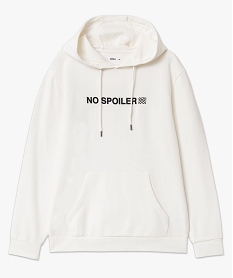 sweat en molleton doux avec capuche homme blanc sweatsE045901_4