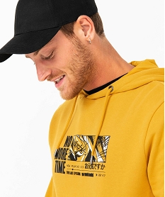 sweat en molleton doux avec capuche homme jaune sweatsE046001_2