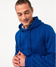 sweat homme a capuche interieur molletonne bleu sweatsE046501_2