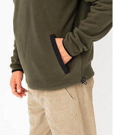 sweat en polaire avec empiecements nylon homme vert sweatsE046801_2