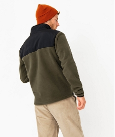 sweat en polaire avec empiecements nylon homme vert sweatsE046801_3