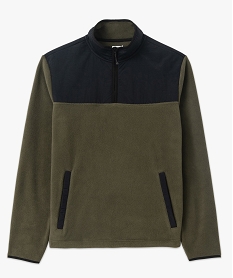 sweat en polaire avec empiecements nylon homme vert sweatsE046801_4