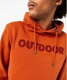 sweat a capuche en molleton homme orange sweatsE047001_2