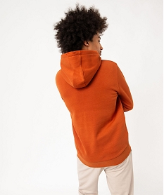 sweat a capuche en molleton homme orange sweatsE047001_3