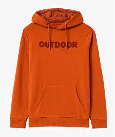 sweat a capuche en molleton homme orange sweatsE047001_4