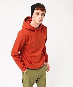 sweat a capuche interieur molletonne homme rouge sweatsE047101_1