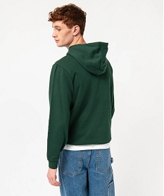 sweat a capuche interieur molletonne homme vert sweatsE047201_3