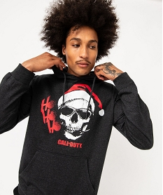 sweat a capuche imprime extravagant special noel homme - call of duty grisE047401_2