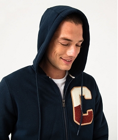 sweat zippe a capuche double sherpa homme - camps united bleu sweatsE048001_2