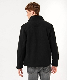 sweat zippe en polaire homme noir sweatsE048101_3