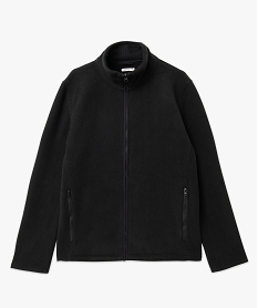sweat zippe en polaire homme noir sweatsE048101_4