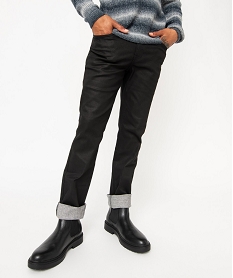 GEMO Jean enduit coupe Regular homme noir standard
